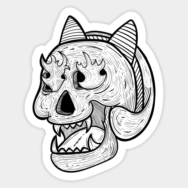 Skull and bandana Sticker by Dzulhan